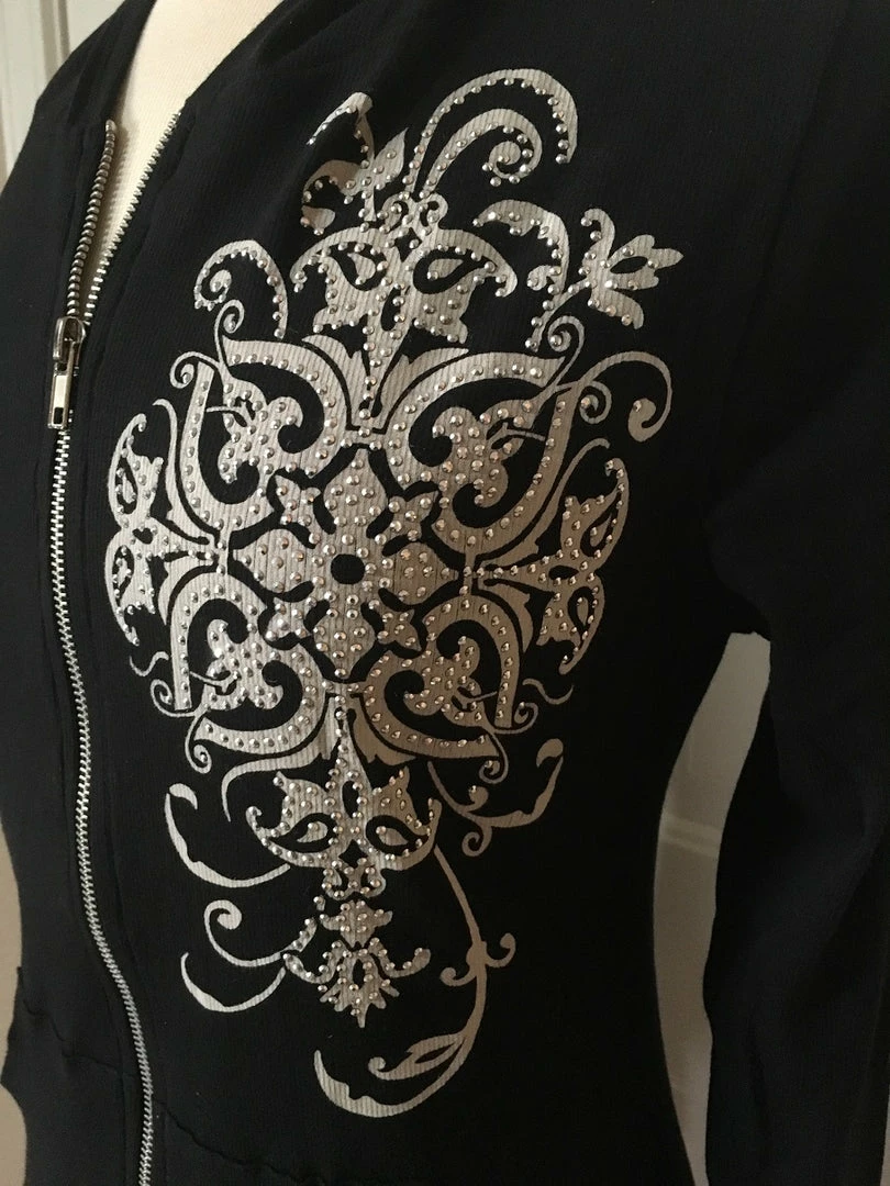 Liberty Wear Collection Tops: Zip Up Hoodie Vintage Crystal 6 Liberty Wear Collection Tops: Zip Up Hoodie Vintage Crystal