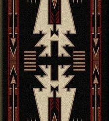 American Dakota Textiles Voices Collection: Horse Thieves Black Area Rugs Decor