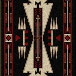 American Dakota Textiles Voices Collection: Horse Thieves Black Area Rugs Decor
