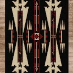 American Dakota Textiles Voices Collection: Horse Thieves Black Area Rugs Decor