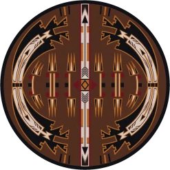 American Dakota Textiles Voices Collection: Horse Thieves Brown Area Rugs Decor