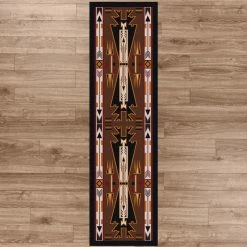 American Dakota Textiles Voices Collection: Horse Thieves Brown Area Rugs Decor