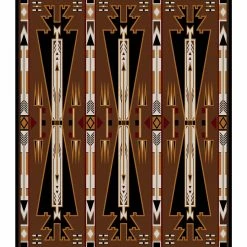 American Dakota Textiles Voices Collection: Horse Thieves Brown Area Rugs Decor