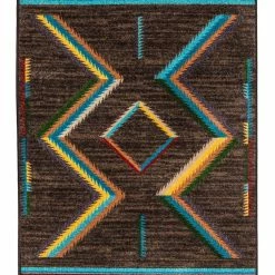American Dakota Textiles Voices Collection: Hour Glass Bright Area Rugs Decor
