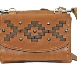American West Handbags American West Handbag Tribal Weave Collection: Leather Crossbody