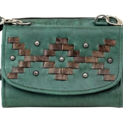 American West Handbags American West Handbag Tribal Weave Collection: Leather Crossbody