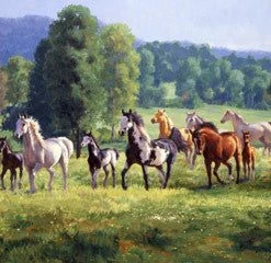 TXLC Custom Tile Western Art Tile: Artist Claire Goldrick "It's Spring"