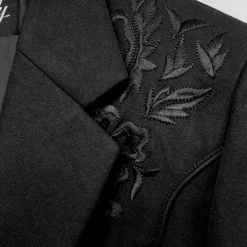 Scully Leather Company Men's Fabric Jacket Collection: Scully Western Blazer Black Floral Embroidery
