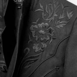 Scully Leather Company Men's Fabric Jacket Collection: Scully Western Blazer Black Floral Embroidery