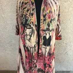 Fantazia Apparel Collection Wrap: 3/4 Sleeve Jacket Western Feathers