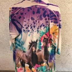 Fantazia Apparel Collection Wrap: 3/4 Sleeve Jacket Sea Flowers