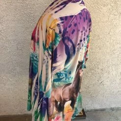 Fantazia Apparel Collection Wrap: 3/4 Sleeve Jacket Sea Flowers