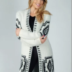 Venario Inc Ladies' Women's Venario Sweater: Cardigan Jaime Southwestern Design