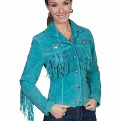 Scully Leather Company Ladies' Women's Leather Jacket Collection Suede: Scully Western Frontier Fringe