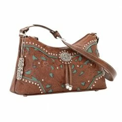 American West Handbags Ladies' American West Handbag Lady Lace Collection: Leather Western Zip Top Shoulder Bag