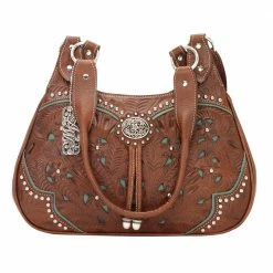 American West Handbags Ladies' American West Handbag Lady Lace Collection: Leather Western Zip Top 3 Compartment