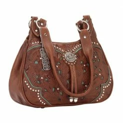 American West Handbags Ladies' American West Handbag Lady Lace Collection: Leather Western Zip Top 3 Compartment