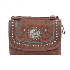 American West Handbags American West Handbag Lady Lace Collection: Leather Western Crossbody Wallet