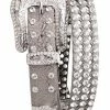OutWest Shop Ladies' Western Fashion Belt Accessory: Leather Laser Cut With Crystals