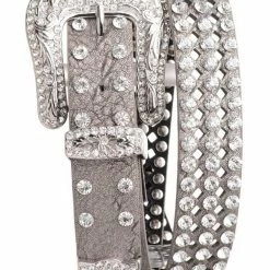 OutWest Shop Ladies' Western Fashion Belt Accessory: Leather Laser Cut With Crystals
