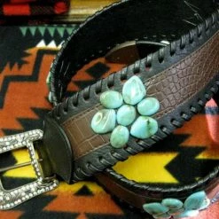 OutWest Shop Western Fashion Belt Accessory: Leather With Stone Clusters