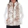 Scully Leather Company Women's Honey Creek Outerwear Collection: Vest Faux Fur Leopard Print