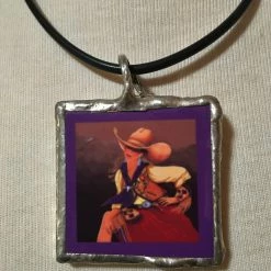 TXLC Custom Tile Ladies' Ceramic Tile Necklace Doreman Burns: Let's Rodeo