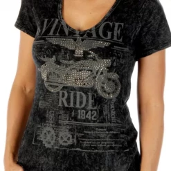 Liberty Wear Collection Tops: Vintage Ride Mineral Wash Grey