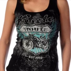 Ladies' Liberty Wear Collection Tops: Tank Bikin' Route 66