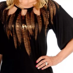 Liberty Wear Collection Tops: Peekaboo Feathers Tunic Ladies'