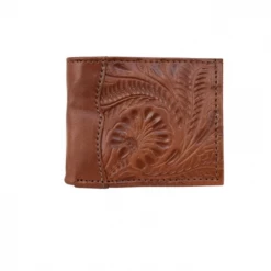 American West Handbags Ladies' American West Men's Collection: Leather Bi-Fold Western Wallet Tooled