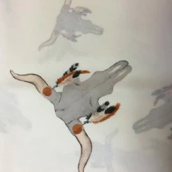 Cowboy Images Wild Rags Cowboy Images Accessory: Scarf Charmeuse Print Western Longhorns