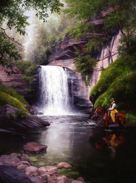 TXLC Custom Tile Made In The USA For Home Western Art Tile: Artist Jack Sorenson "Looking Glass Falls" 3 TXLC Custom Tile Made In The USA For Home Western Art Tile: Artist Jack Sorenson "Looking Glass Falls"