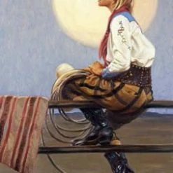 TXLC Custom Tile Made In The USA For Home Western Art Tile: Artist Terri Kelly Moyers "Clair De Lune"