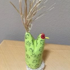 Edith Herbert John Decor Folk Art Navajo Hand Carved Medium Nesting Chickens