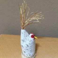 Edith Herbert John Decor Folk Art Navajo Hand Carved Medium Nesting Chickens