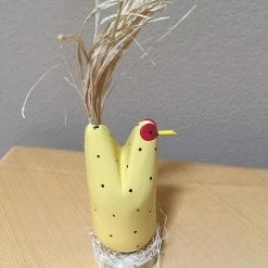 Edith Herbert John Decor Folk Art Navajo Hand Carved Medium Nesting Chickens