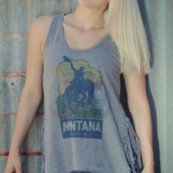 Original Cowgirl Clothing T-Shirts: Tank Montana Wild West Fringe Ladies'
