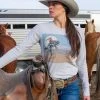 Ladies' Original Cowgirl Clothing T-Shirts: Thermal Moonlight Cowboy