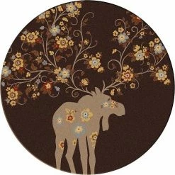 American Dakota Textiles Decor National Park Collection: Moose Blossom Chocolate Area Rugs