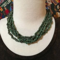 OutWest Shop Ladies' Two Grey Hills: Green Turquoise Five Strand Necklace