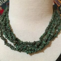 OutWest Shop Ladies' Two Grey Hills: Green Turquoise Five Strand Necklace
