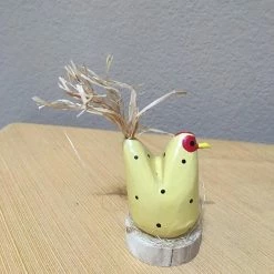 Edith Herbert John Folk Art Navajo Hand Carved Small Nesting Chickens