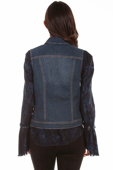 Scully Leather Company Women's Honey Creek Collection Vest: Denim Lace Up Panels 6 Scully Leather Company Women's Honey Creek Collection Vest: Denim Lace Up Panels