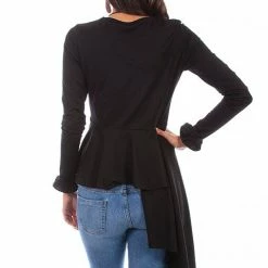 Scully Leather Company Women's Honey Creek Collection Blouse: Asymetrical Peplum Pullover