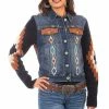 Scully Leather Company Women's Honey Creek Jacket Collection: Denim Jacket Aztec Embroidery