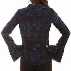 Scully Leather Company Women's Honey Creek Collection Blouse: Two Tone Blue Black