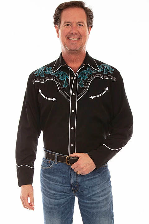 Scully Leather Company Men's Vintage Western Shirt Collection: Scully Boot Stitch With Stones 3 Scully Leather Company Men's Vintage Western Shirt Collection: Scully Boot Stitch With Stones