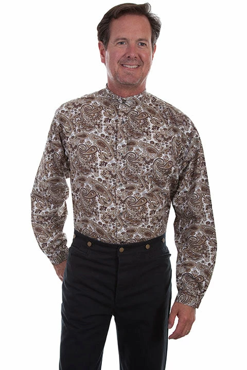 Scully Leather Company Men's Western Shirt Collection: Scully Rangewear Paisley Brown 3 Scully Leather Company Men's Western Shirt Collection: Scully Rangewear Paisley Brown