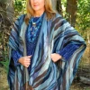 Rhonda Stark Italian Acrylic Collection: Shawl Ocean Wave, Fringe Ladies'